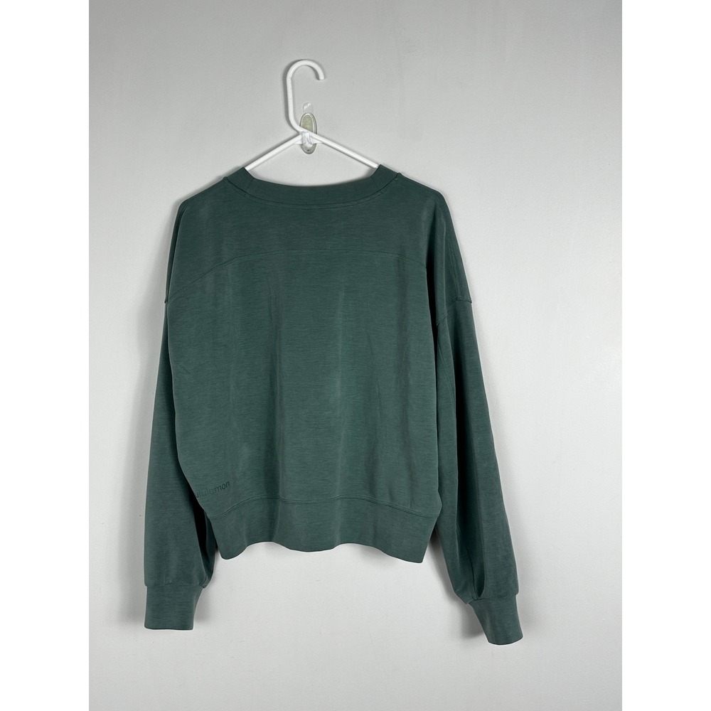 Lululemon Softstreme Perfectly Oversized Cropped Crew Forrest Crew Womens Sz 10 - Picture 15 of 16